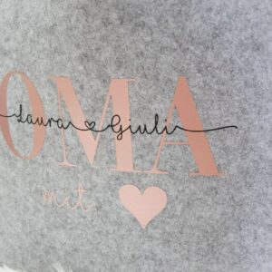 Filztasche „OMA/MAMA mit ♥“ | personalisiert