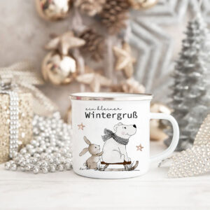 Tasse Bär am Schlitten | personalisiert
