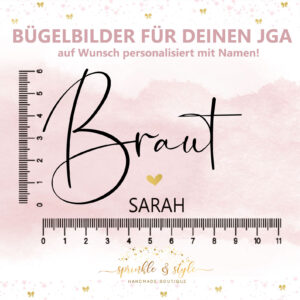 Bügelbild Braut – Team Braut & Herz | personalisiert