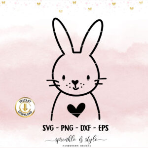 Hase mit Herz PNG-SVG-DXF-EPS