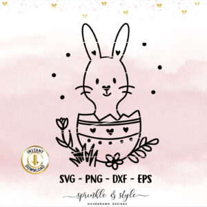 Hasenbaby im Ei PNG-SVG-DXF-EPS
